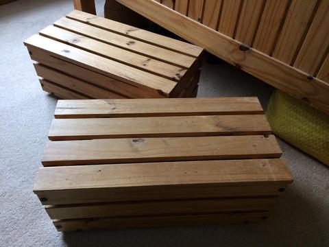 Pine storage boxes