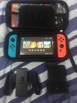 Nintendo Switch Neon Console, 6 games, Slim Dock, carry case, immaculate condition