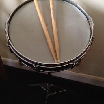 Drum with sticks & stand