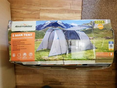 5 Man Tent with Awning used once (3 days)