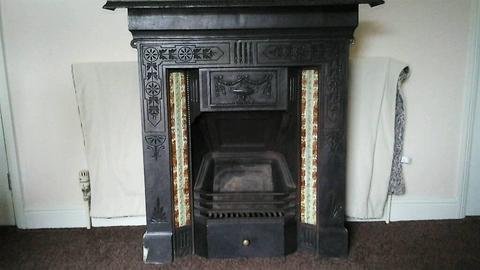 Victorian tiled fireplace ( cast iron)
