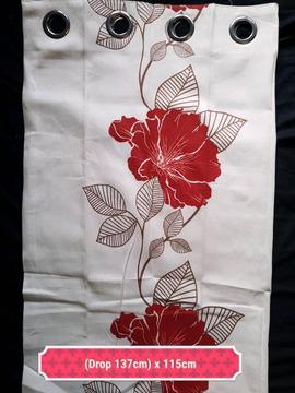 red rose curtains