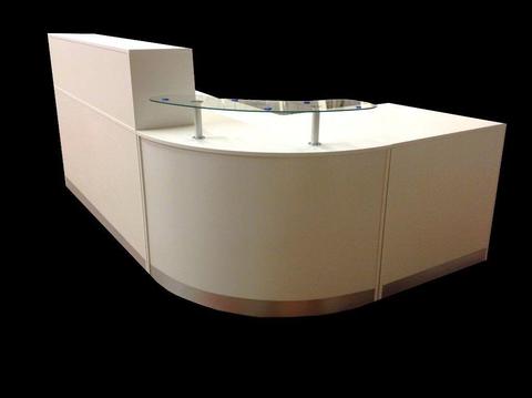 Reception Desk in White Matt-1800mm / Ref: 0406
