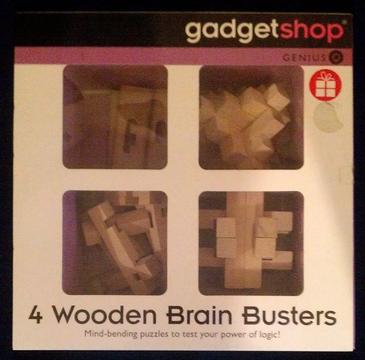 Gadget Shop '4 Wooden Brain Busters' Set (boxed)
