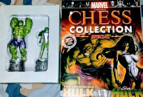 LIMITED EDITION HULK N SHE HULK MARVEL CHESS PIECE DUO SET