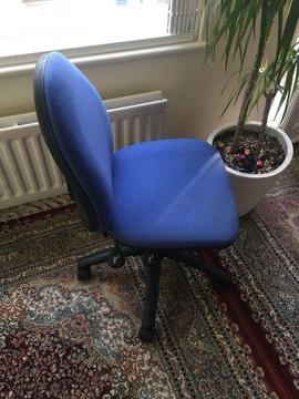 Blue study/office chair on wheels