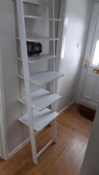White ladder shelves