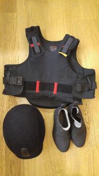 Horse Riding Body Protector, Helmet and Boots for Children