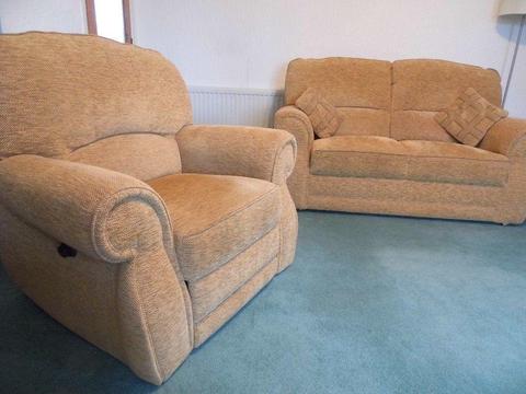 2 seater sofa and armchair, very good condition, buyer uplifts. £120 or near offer