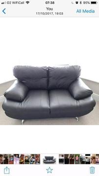 3&2 seat brown leather sofas