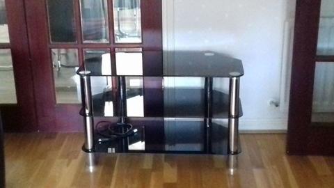 Black and Chrome Widescreen TV stand