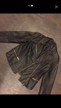 Women’s black leather jacket
