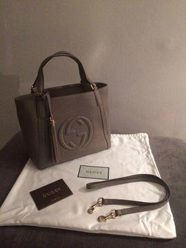 Gucci genuine leather grey soho bag with dustcover