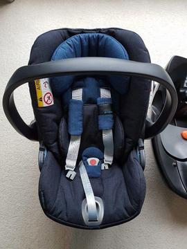 CYBEX Cloud Q Plus Reclining Newborn Baby Child Car Seat (Navy Blue) with Isofix Base unit!