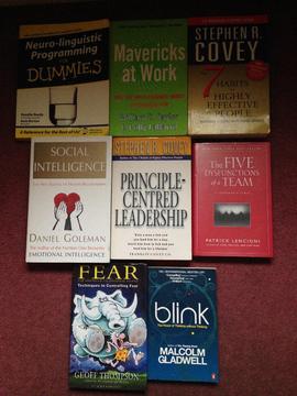 Collection of leadership and self-development books