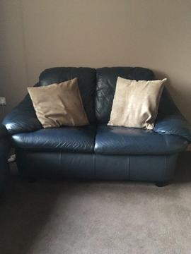 Free leather sofas - blue, 3 and 2 seater