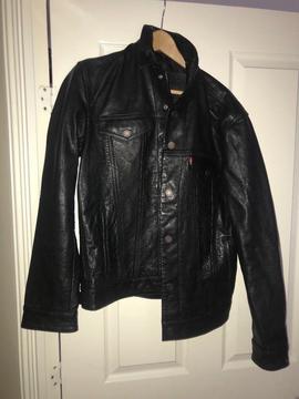 Men’s buffalo leather biker jacket Levi