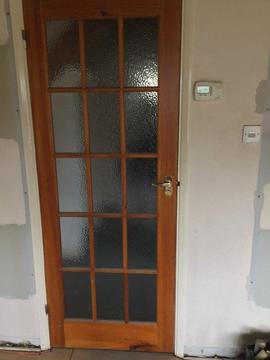 5 Solid pine internal doors including 2 fully glazed