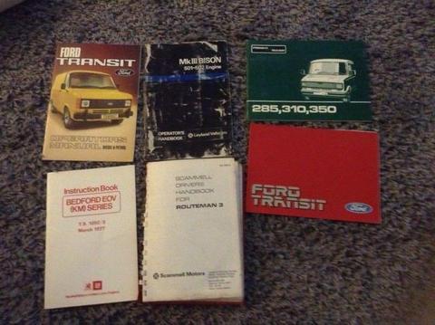 Operator manuals transit,Bedford ,scammell
