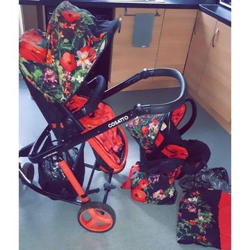 Beautuful cosatto stroller with carseat