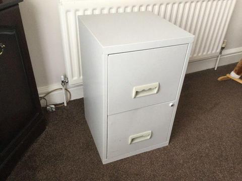 GREY TWO DRAW FILING CABINET