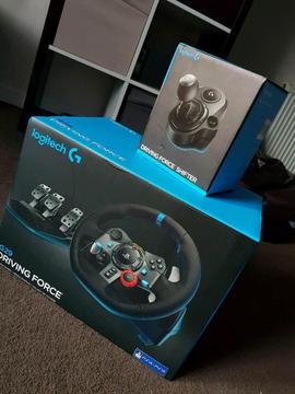 Logitech G29 Racing steering wheel + pedals + gear shifter with box and warranty Ps4 Ps3 Pc