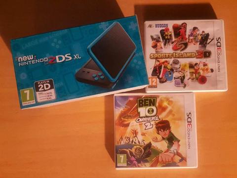 NINTENDO 2DS XL CONSOLE WITH 2 GAMES (OPEN TO OFFERS)