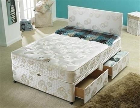 Cheapest Price Offered** Brand New Double Divan Base With White Orthopedic Mattress -wow offer