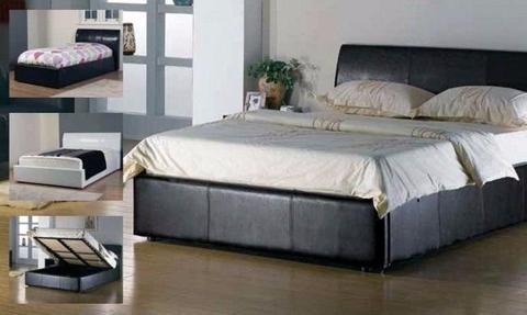 NEW OFFER Double Leather Ottoman Storage Bed Only, King Size Only Or Full Foam Mattress