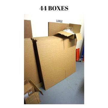 NEW 44 SET 770MM X 570MM X 660MM CARDBOARD PACKING BOXES JOBLOT RRP £200 - FREE!