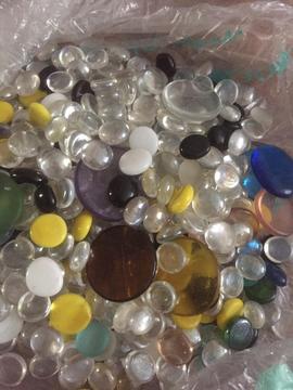 Shiny glass pebbles