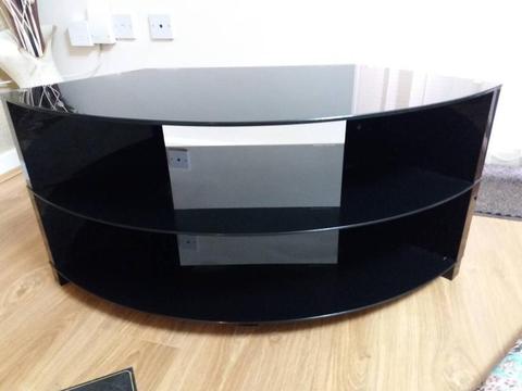 Black TV Stand & Nest 3 tables - black acrylic