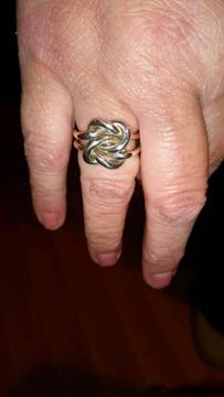 Sterling silver knotted ring