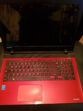 red toshiba laptop