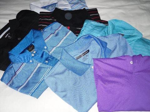 selection of mens golf polo shirts