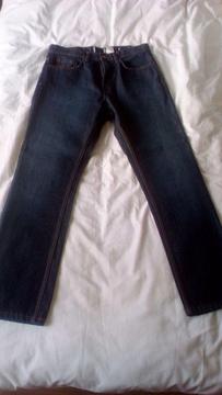 NEW EX M&S BLUE W32 L31 MENS JEANS STRAIGHT LEG ZIP FLY RRP £25 LEICESTER