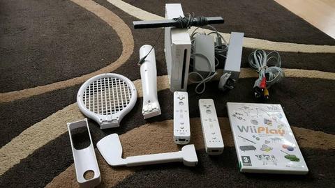 Wii console with controllers etc