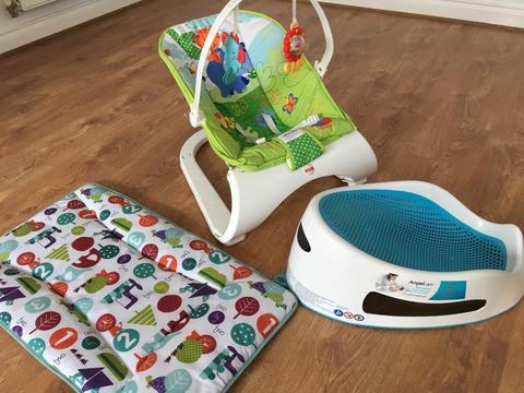 Baby starter pack: Fisher Price, Mamas and Papas, Angel Care