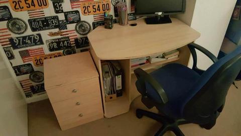 Computer desk chair and drawer