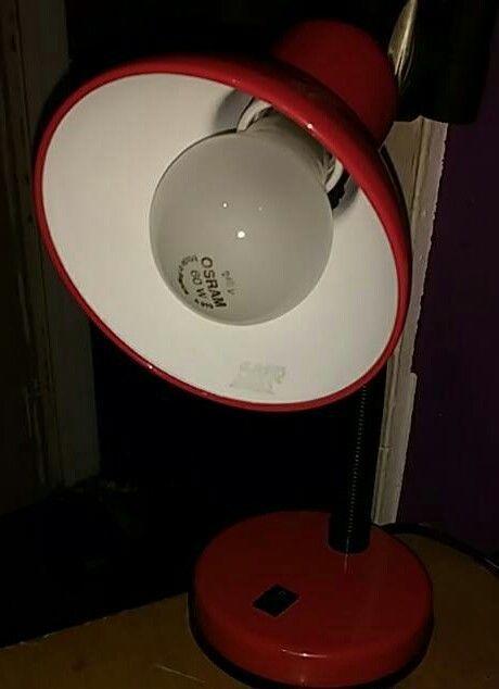 Red bedside springgay lamp with switch