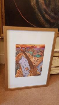 large limited edition of Newcastle Greys monument, signed and numbered in fab frame