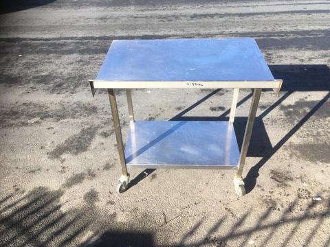 Commercial catering table on wheels
