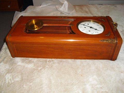 Antique large wooden casement Pendulum Clock