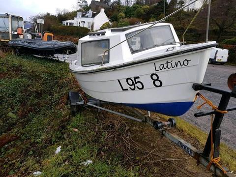 14ft cuddy boat with galvanised trailer for sale