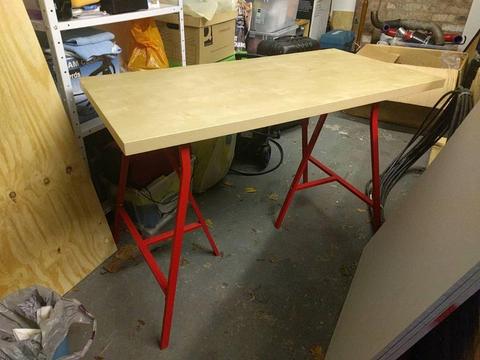 Stylish Ikea trestle desk