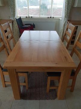 Dinning Table and Chairs Solid Oak