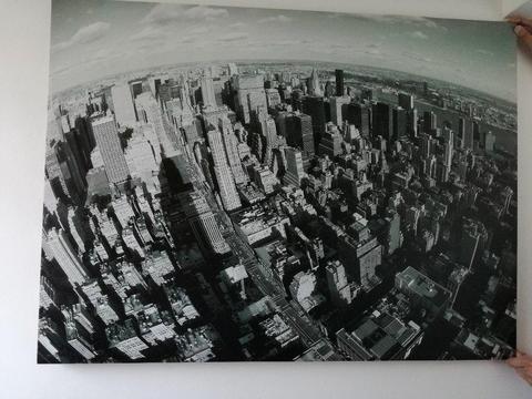 Black and white new york skyline canvas