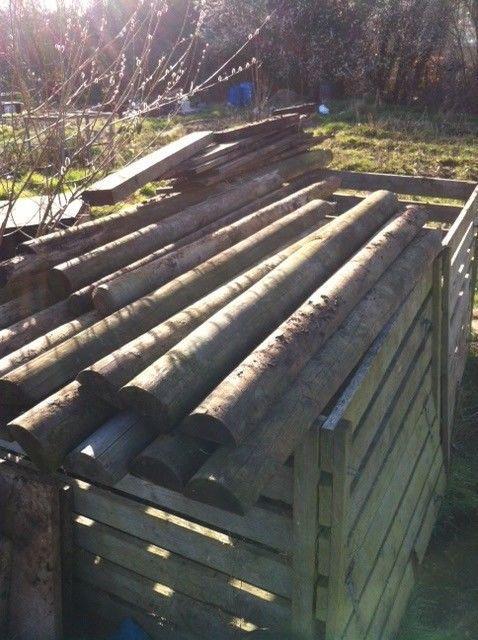 Half round and round fence posts £30 the lot