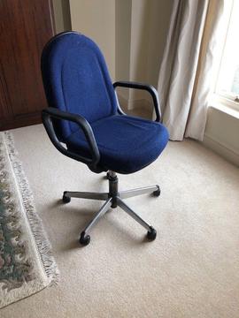 Office Chair upholstered in blue on 5-star base