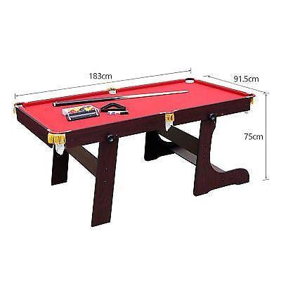 6ft pool table folds up for easy storage brand new comes complete with pool balls , cue , chalk